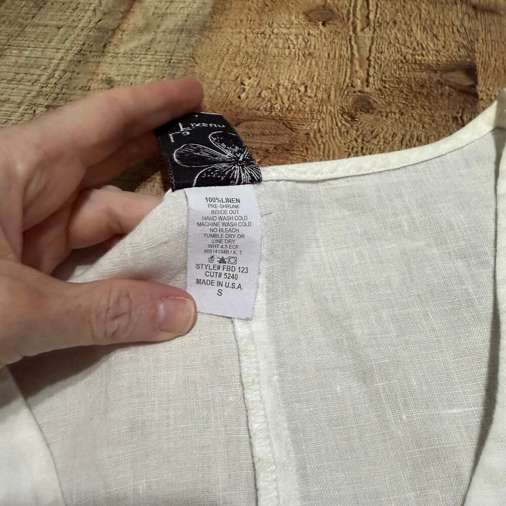 La Fixsun Women's White 100% Linen Sleeveless Dress Sz S Lagenlook Asymmetrical - Picture 6 of 7